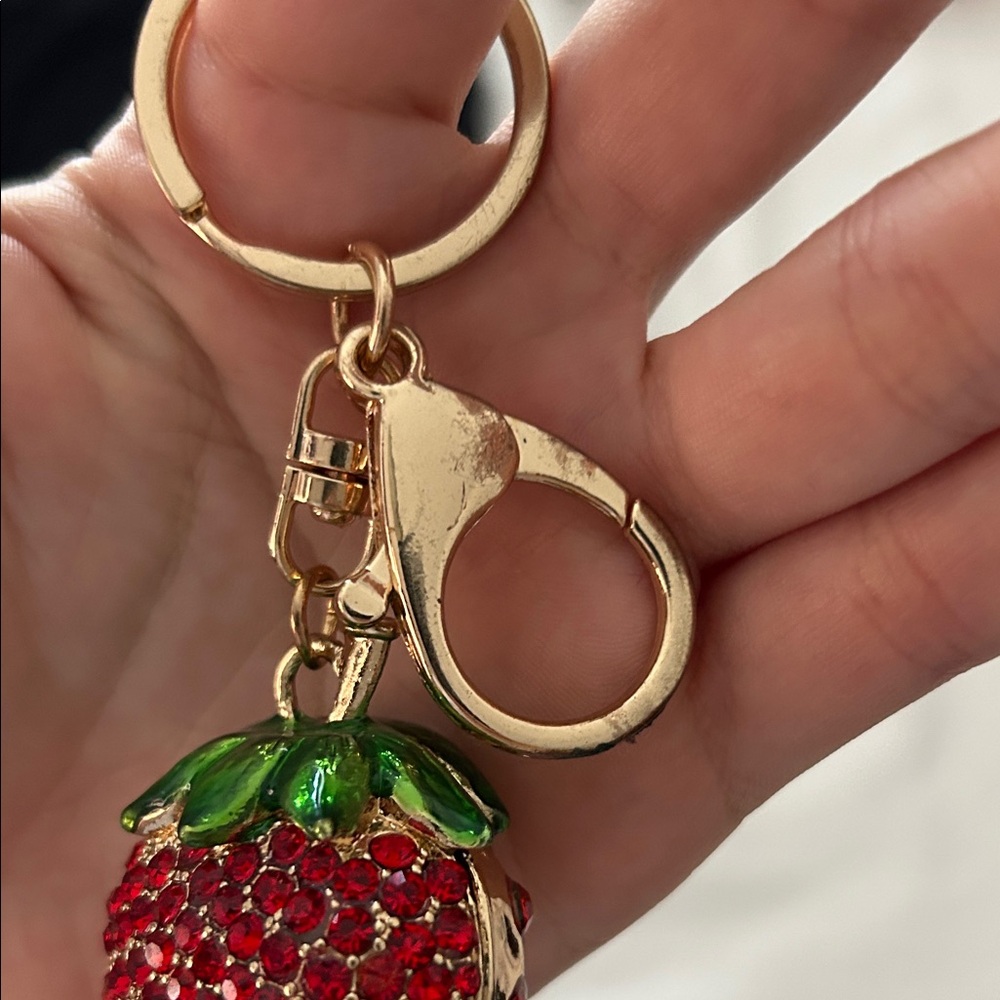 Strawberry Rhinestone Keychain - image 3